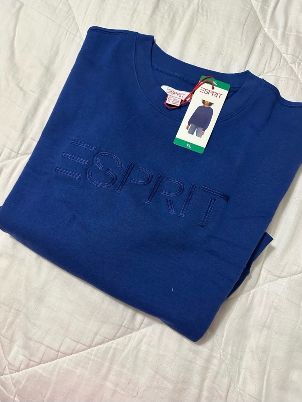 NEW Women’s size XL ESPRIT Crewneck Tonal Sweatshirt ~ Royal Blue
